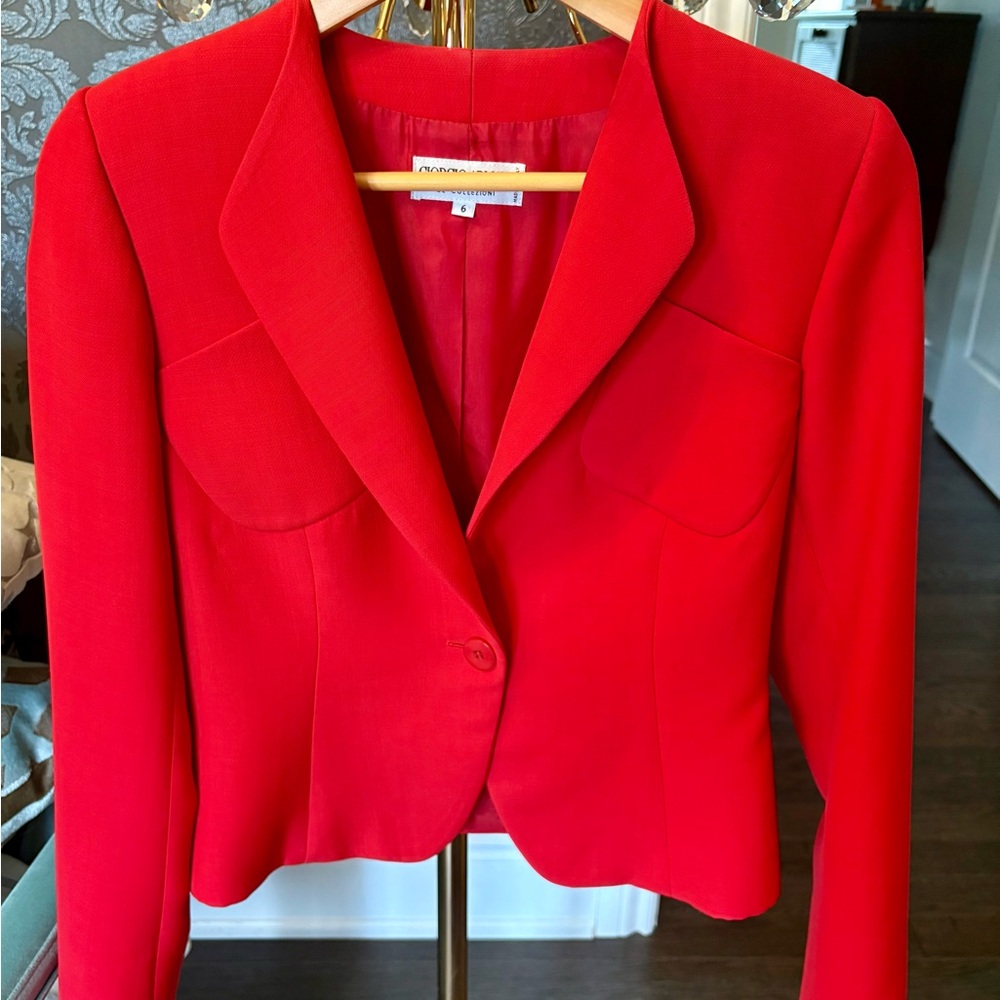 Armani Collezioni Red Women's Blazer